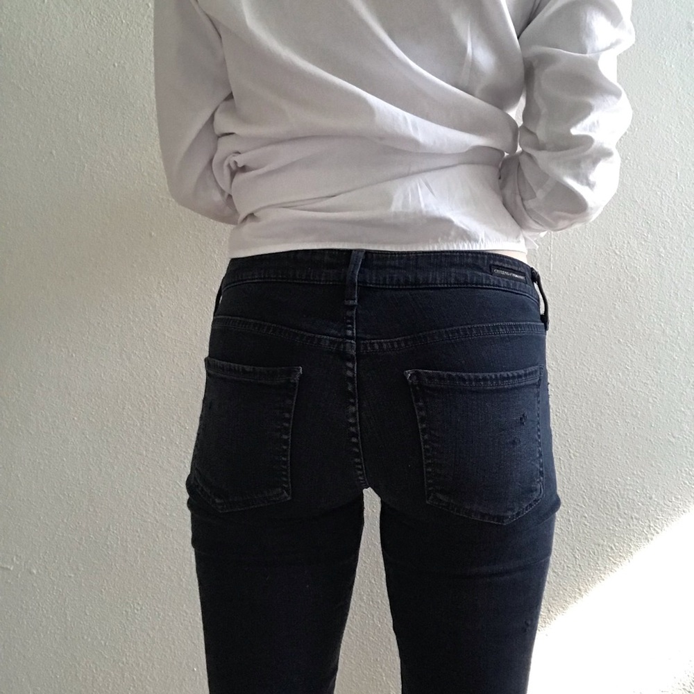 Citizens of Humanity Slim Distressed Black Jeans